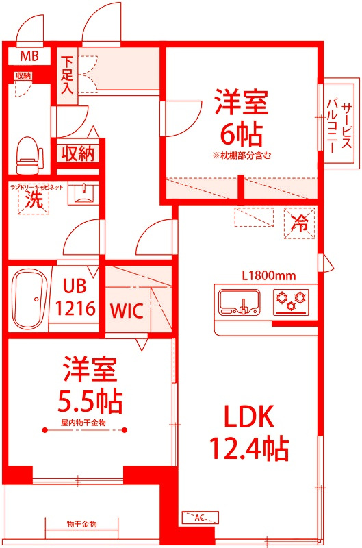 茅ヶ崎市十間坂１丁目の賃貸マンションの間取り