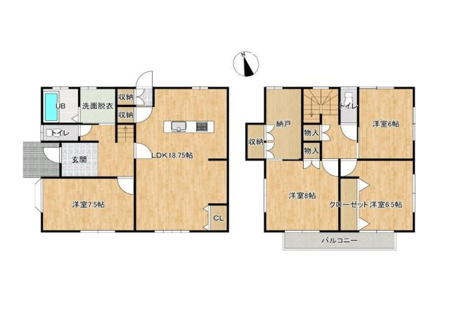 東朝霧丘　中古一戸建ての間取り