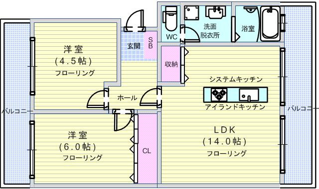 隆豊ハイツの間取り