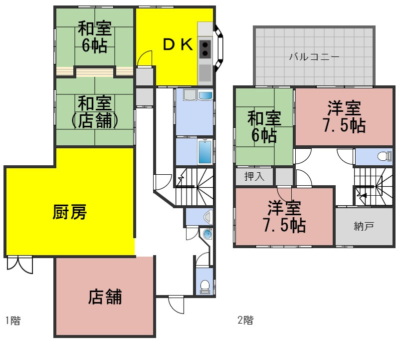 ６７３７７　岐阜市茜部菱野４丁目中古戸建の間取り
