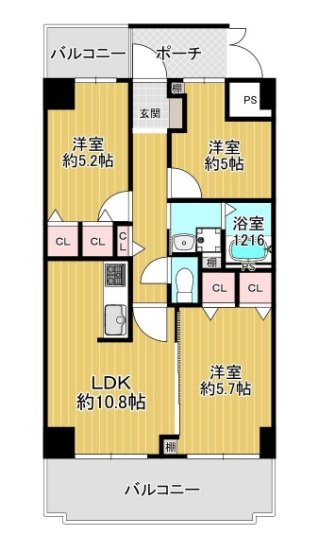 大阪城公園スカイハイツの間取り