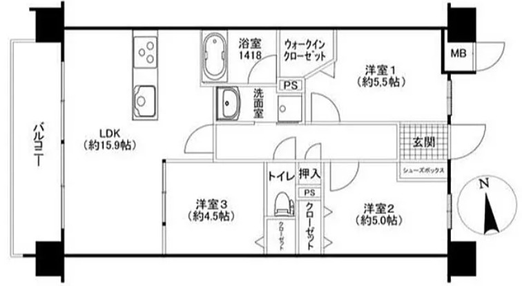 トラストレジデンス西鉄久留米駅の間取り
