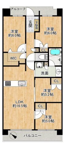 ザ・レジデンス東三国の間取り|◆専有面積：83.49㎡！4LDK！広々LDKは約16.5帖！