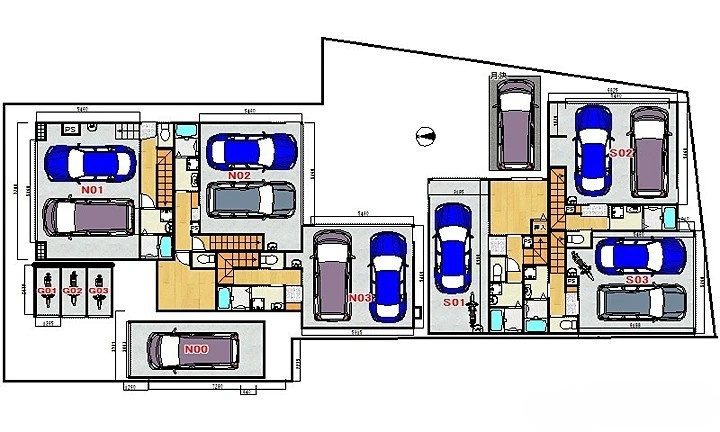 GarageHouse Pit-In Shirayamaの区画図
