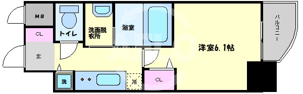 LiveCasa本町の間取り|LiveCasa本町（ライブカーサ本町）　間取り