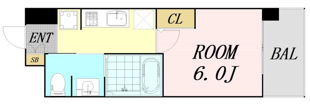 ブリリアント大阪西　仲介手数料無料の間取り