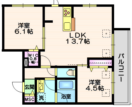 仮称　新石川1丁目メゾン西棟の間取り