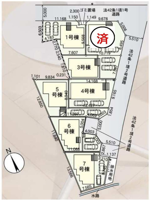 松戸市六実５丁目新築戸建（六実第12）の区画図|区画配置図