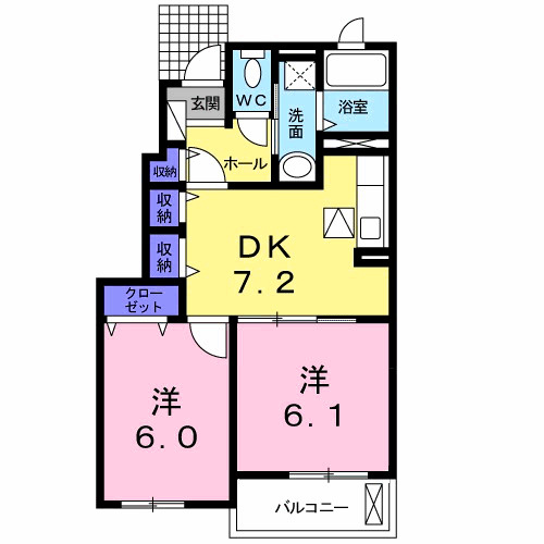 グリーンハイツ古城Aの間取り