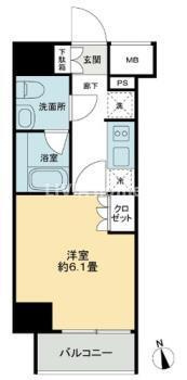 品川区東五反田３丁目の賃貸マンションの間取り