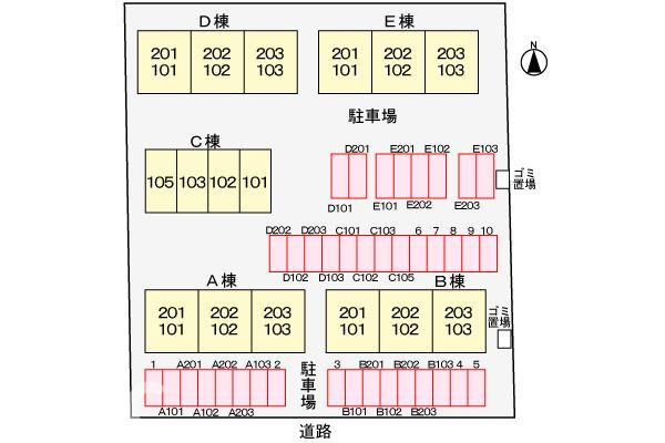 ビレッジあいＣの駐車場