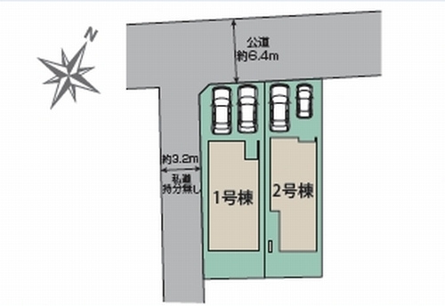 【区画図】 | 【仲介手数料０円】平塚市御殿1丁目　新築一戸建て　全2棟 | 平塚市御殿1丁目　新築一戸建て　全2棟