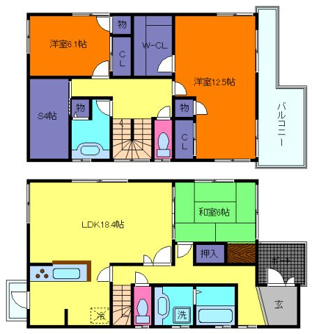 高徳町１丁目貸家の間取り