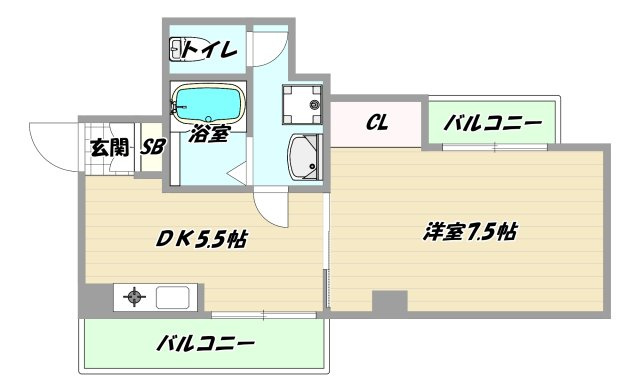 大阪市淀川区東三国４丁目の賃貸マンションの間取り