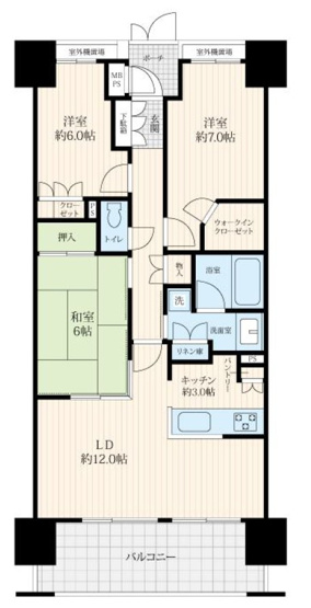 【間取り】 | ビッグヴァングランヴァーグ茅ヶ崎 | 3LDK（71.22㎡）