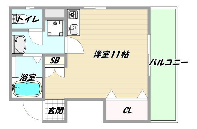 大阪市淀川区東三国４丁目の賃貸マンションの間取り