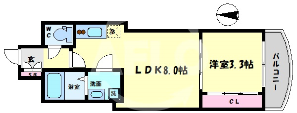 SERENiTE谷町croixの間取り|SERENiTE谷町croix（セレニテ谷町クロワ）　間取り