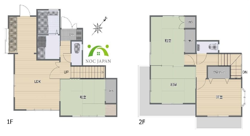 入間市久保稲荷2丁目　中古一戸建　～建物設備充実～の間取り|2階和室を連結して3LDKとしても利用可能です。
