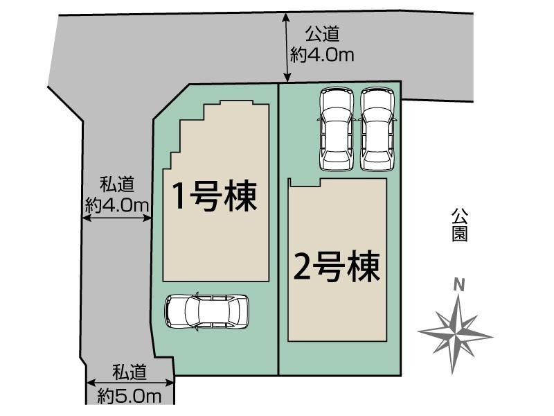 練馬区上石神井1丁目　新築戸建　全2棟の区画図|区画図

現地ご見学希望・資料請求などお気軽にお問い合わせ下さい！
03-5990-5201