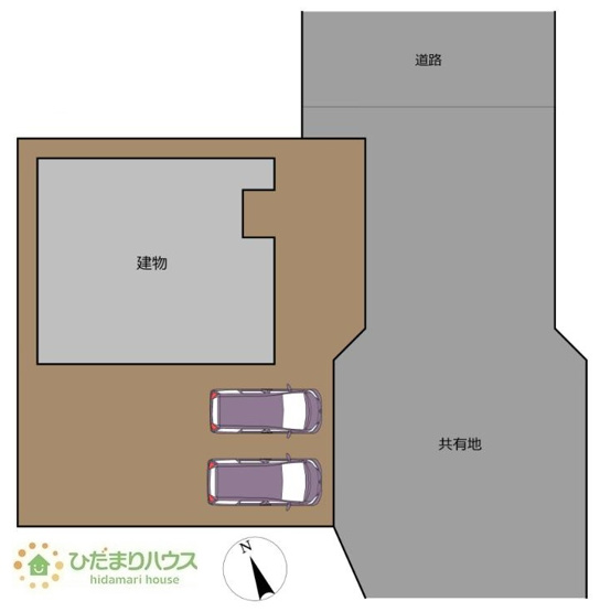 【区画図】 | 取手市戸頭　中古戸建 | カースペースは2台分確保。