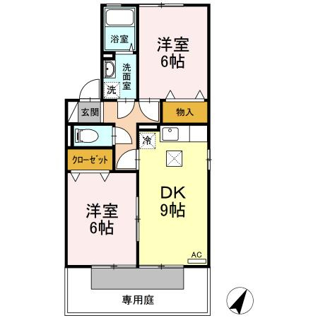 ラフィネ速谷 B棟の間取り