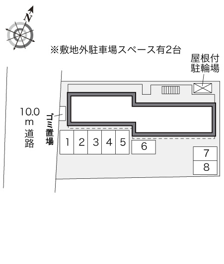 廿日市市下平良１丁目のアパートの区画図|画像4