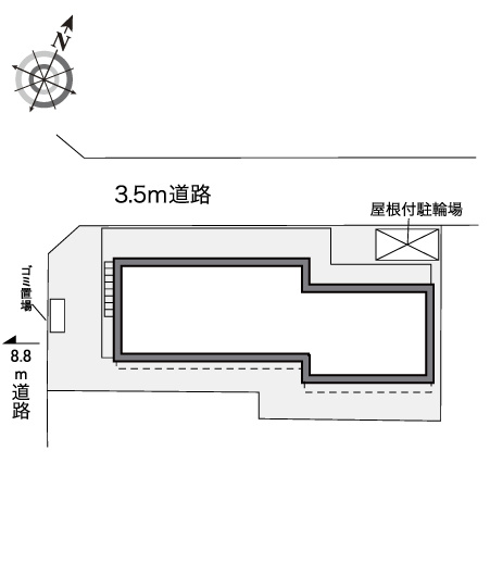 広島市佐伯区吉見園のアパートの区画図|画像4