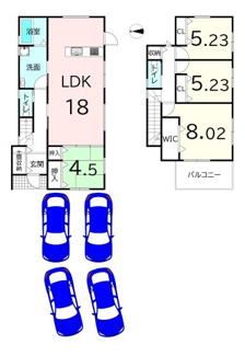 【間取り】 | 葛城市中戸 全5区画 1号棟