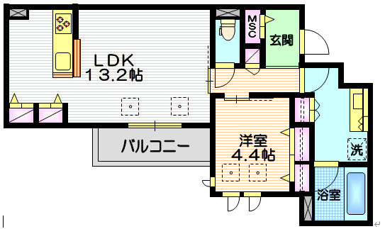 仮称　新石川1丁目メゾン西棟の間取り