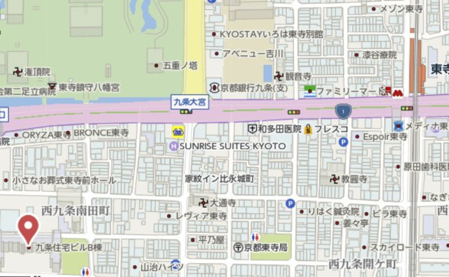 九条住宅C棟　3階の地図