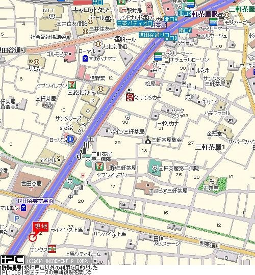 パークウェル三軒茶屋の地図