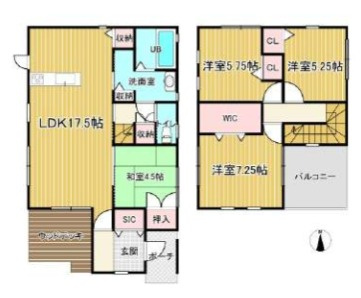 姫路市田寺８丁目の中古一戸建の間取り