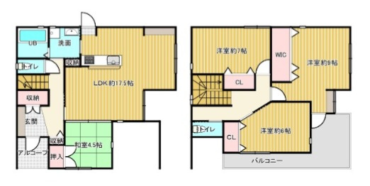 姫路市名古山町の中古一戸建の間取り