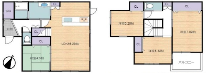 姫路市御立東１丁目の中古一戸建の間取り
