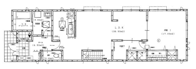 鹿沼市麻苧町中古戸建の間取り|1階間取り