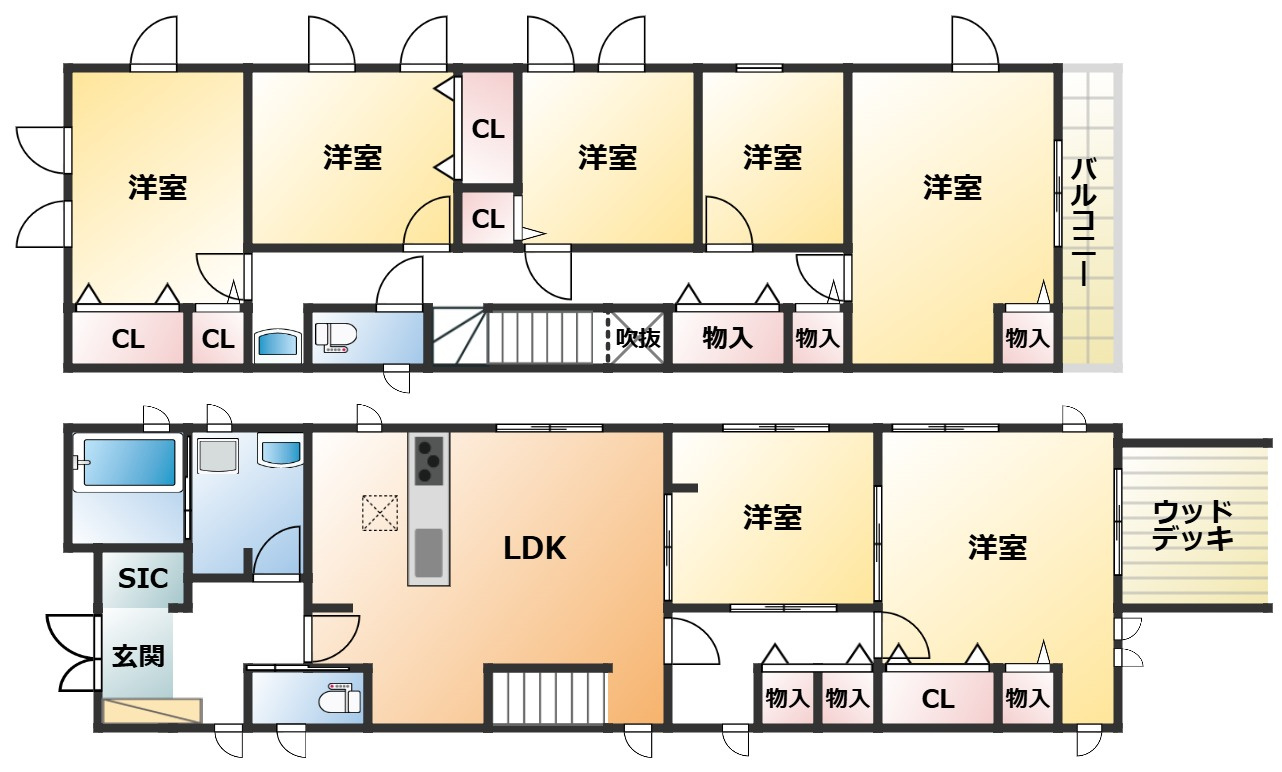 鹿沼市麻苧町中古戸建の間取り|1階間取り