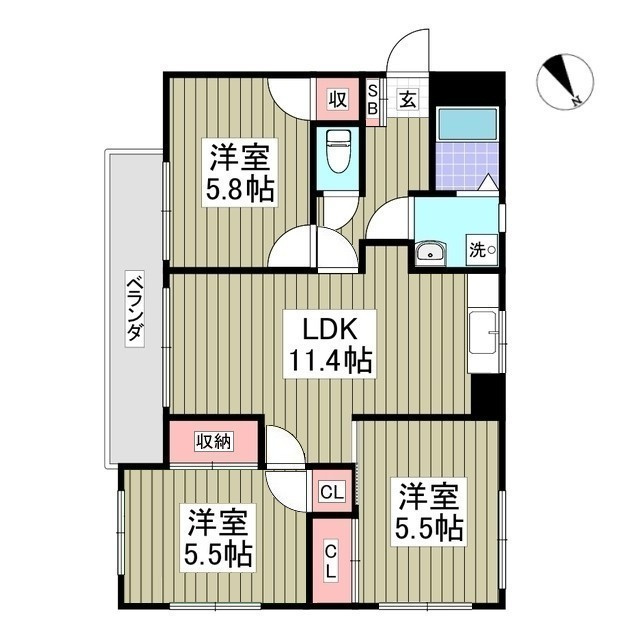 ヴィラ中川の間取り