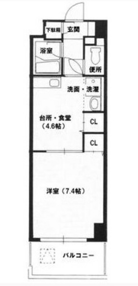 岡山市北区東古松３丁目の賃貸マンションの間取り