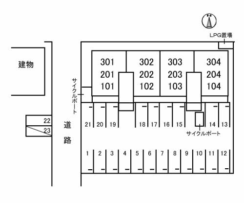 シャーメゾンＡＮＴＩＣＡの駐車場