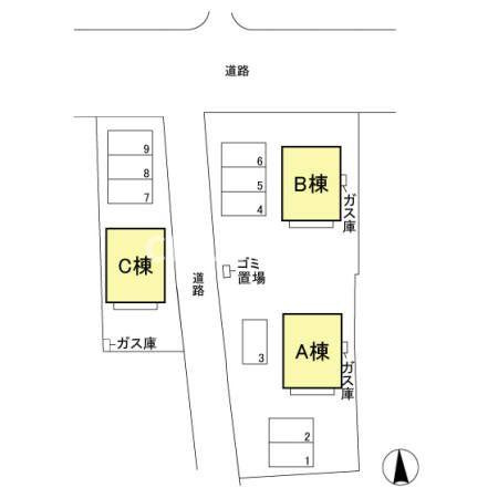 ルミエール　Ｃの区画図|当社、チルホームのHPもご覧ください(^^)/物件情報多数♪