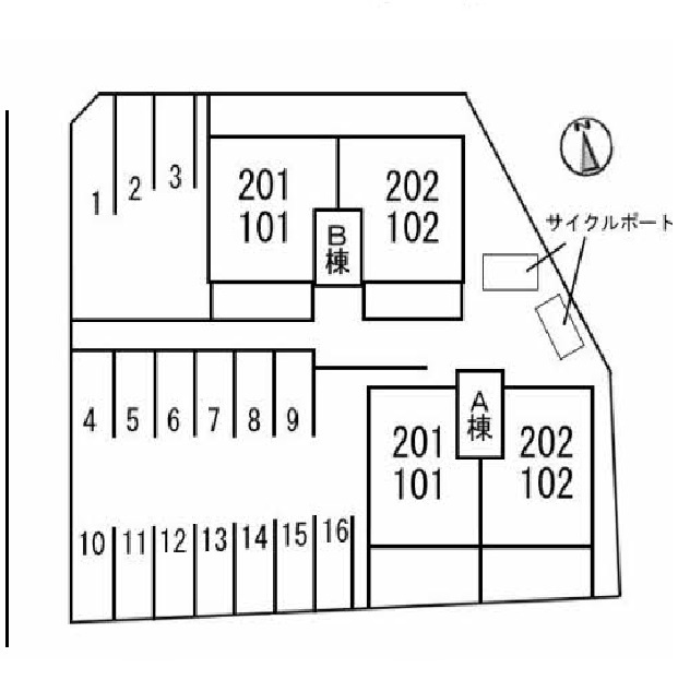 レフィナード　A棟の区画図
