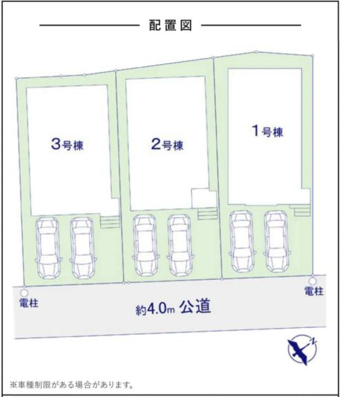 福岡市中央区笹丘３丁目の新築一戸建の区画図