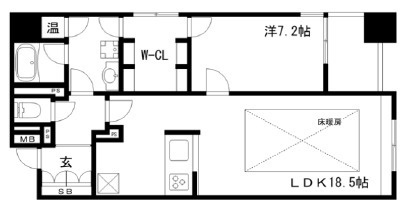 神戸市中央区栄町通４丁目の賃貸マンションの間取り