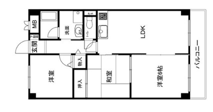 神戸市東灘区森北町６丁目の賃貸マンションの間取り