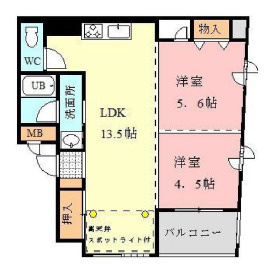 神戸市東灘区御影本町２丁目の賃貸マンションの間取り