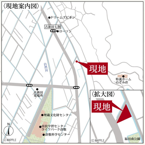 【地図】 | リーブルガーデン倉敷市福田町古新田 (全4棟)