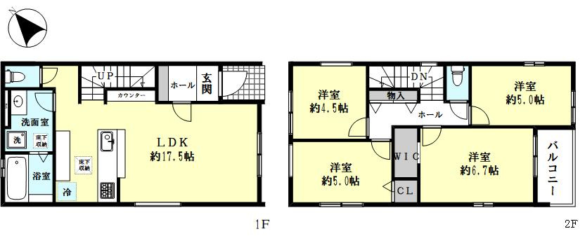明石市貴崎1丁目　新築戸建1号棟の間取り