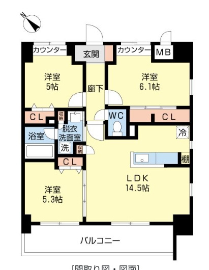 【間取り】 | サンアトラスＶ