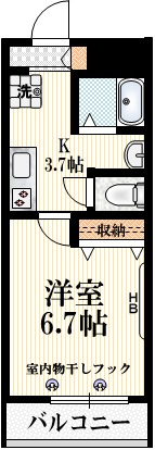 モダニカの間取り|★水回り設備が充実しているお部屋です★