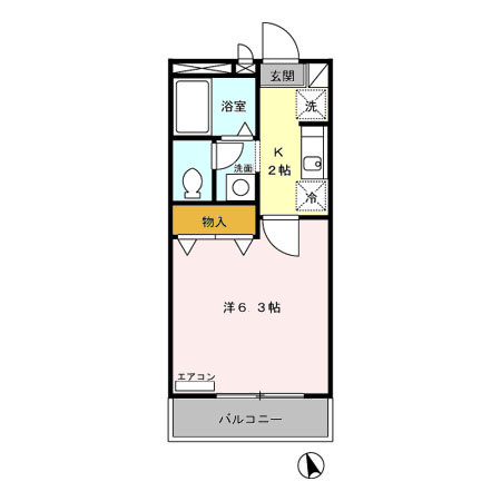 小平市上水新町３丁目のアパートの間取り